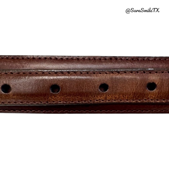 NOCONA BELT CO Mens Vintage Brown Leather Top Hand Ranger Western Belt - Picture 6 of 9